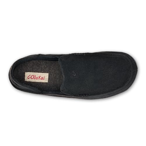 OLUKAI Men's Wool-Blend Slippers with Drop-In Heel Design