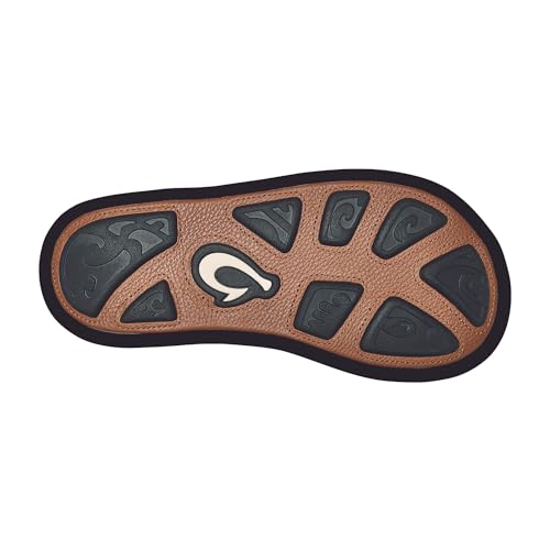 OLUKAI Hiapo Men's Leather Beach Sandals - Full-Grain, Comfort Fit